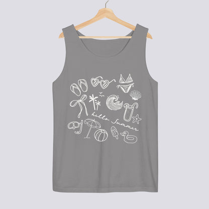 Hello Summer Doodle Comfort Colors Tank Top