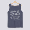 Hello Summer Doodle Comfort Colors Tank Top - Denim