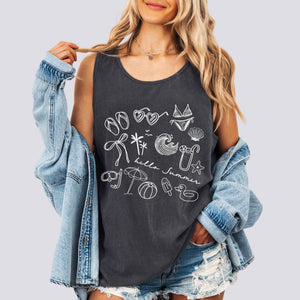 Hello Summer Doodle Comfort Colors Tank Top