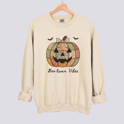 Cute Patchwork Pumpkin Sweatshirt