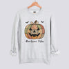 Cute Patchwork Pumpkin Sweatshirt - Ash