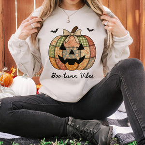 Cute Patchwork Pumpkin Sweatshirt