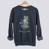 Cute Patchwork Ghost Sweatshirt - Dark Heather