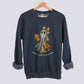 Retro Patchwork Ghost Football Mom Sweatshirt