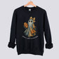 Retro Patchwork Ghost Football Mom Sweatshirt
