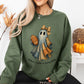 Retro Patchwork Ghost Football Mom Sweatshirt