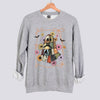 Halloween Patchwork Ghost and Black Cat Sweatshirt - Sport Grey
