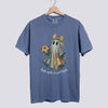 Retro Patchwork Ghost Soccer Comfort Colors Tee - Blue Jean