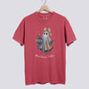 Cute Patchwork Ghost Comfort Colors Tee - Crimson