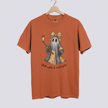 Retro Patchwork Ghost Hockey Comfort Colors Tee