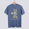Retro Patchwork Ghost Volleyball Comfort Colors Tee - Blue Jean