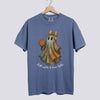 Retro Patchwork Ghost Basketball Comfort Colors Tee - Blue Jean