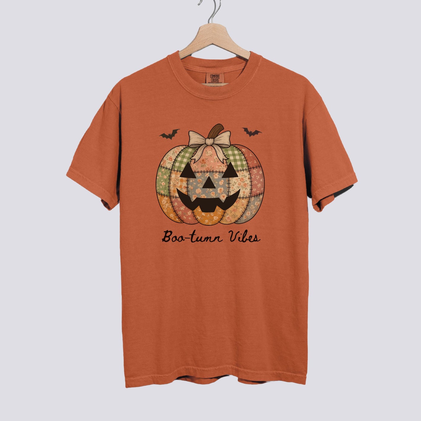 Cute Patchwork Pumpkin Comfort Colors Tee