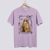 Cute Patchwork Ghost and Cat Comfort Colors Tee - Orchid
