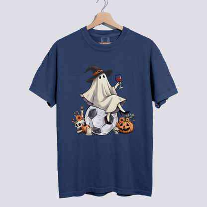 Retro Ghost Soccer Witch Comfort Colors Tee