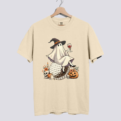 Retro Ghost Golf Witch Comfort Colors Tee