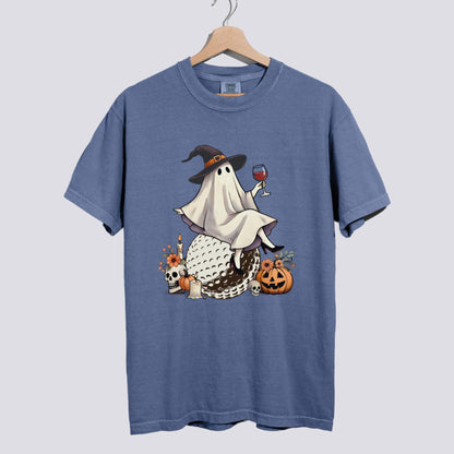 Retro Ghost Golf Witch Comfort Colors Tee