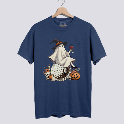 Retro Ghost Golf Witch Comfort Colors Tee