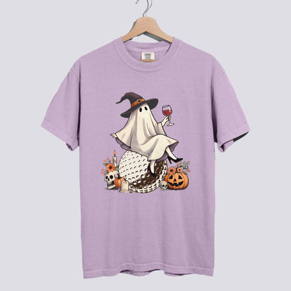Retro Ghost Golf Witch Comfort Colors Tee