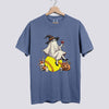 Retro Ghost Softball Witch Comfort Colors Tee - Blue Jean