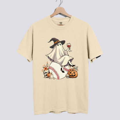 Retro Ghost Baseball Witch Comfort Colors Tee