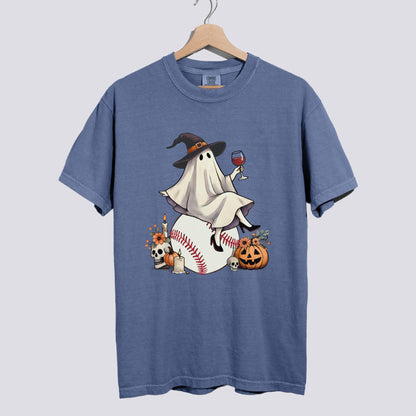 Retro Ghost Baseball Witch Comfort Colors Tee