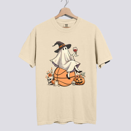 Retro Ghost Basketball Witch Comfort Colors Tee