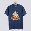 Retro Ghost Basketball Witch Comfort Colors Tee - Denim