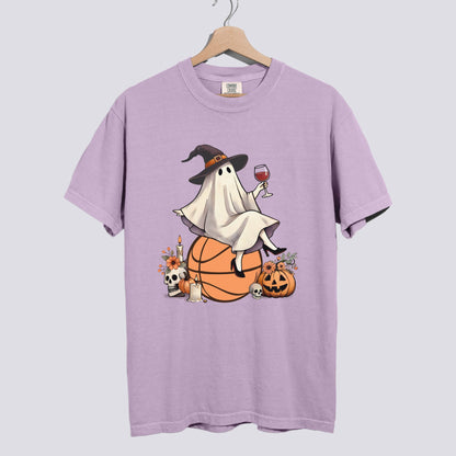 Retro Ghost Basketball Witch Comfort Colors Tee