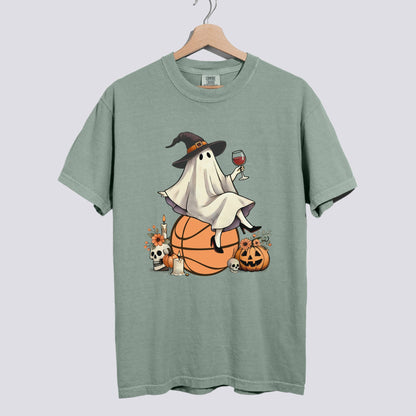 Retro Ghost Basketball Witch Comfort Colors Tee