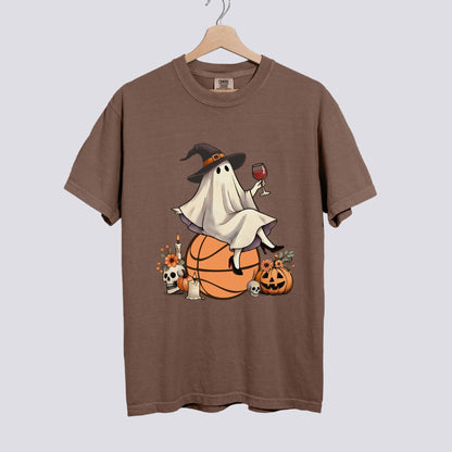 Retro Ghost Basketball Witch Comfort Colors Tee