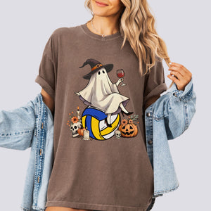 Retro Ghost Volleyball Witch Comfort Colors Tee