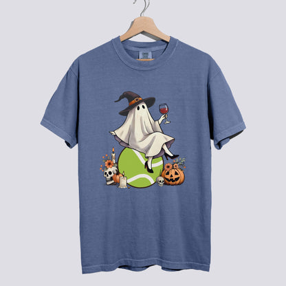 Retro Ghost Tennis Witch Comfort Colors Tee