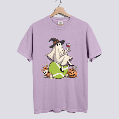 Retro Ghost Tennis Witch Comfort Colors Tee