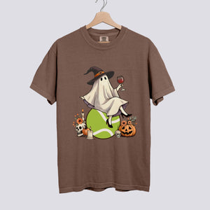 Retro Ghost Tennis Witch Comfort Colors Tee