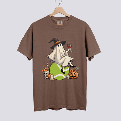 Retro Ghost Tennis Witch Comfort Colors Tee