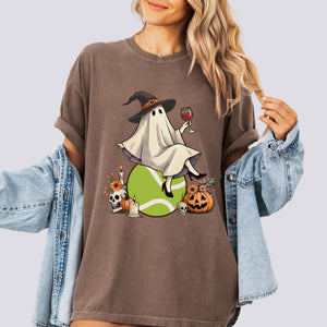 Retro Ghost Tennis Witch Comfort Colors Tee
