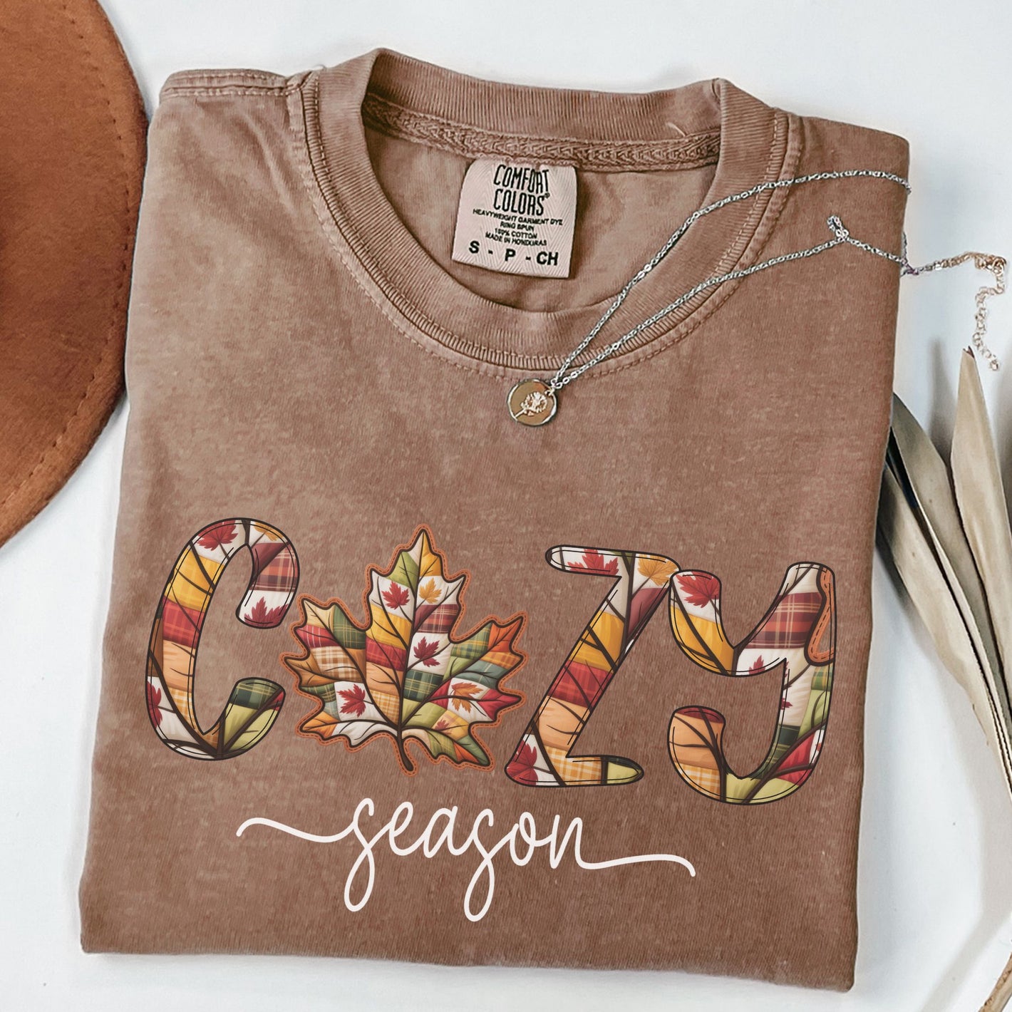 Comfort Colors Retro Patchwork Cozy Season Tee