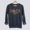 Retro Patchwork Cozy Season Sweatshirt - Dark Heather