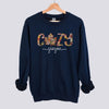 Retro Patchwork Cozy Season Sweatshirt - Navy