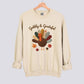 Gobbly and Grateful Patchwork Turkey Sweatshirt