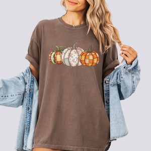 Retro Patchwork PumpkinComfort Colors Tee