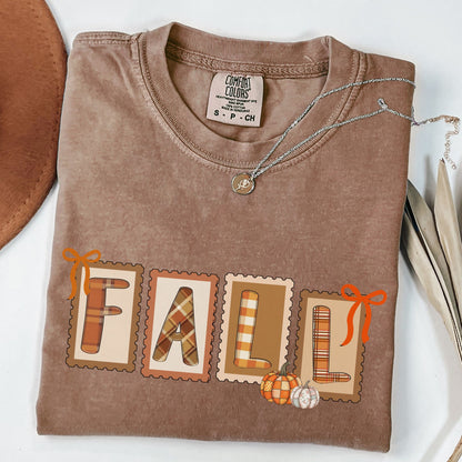 Retro Fall Stamps Comfort Colors Tee