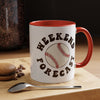 Weekend Forecast Baseball Mug - Red